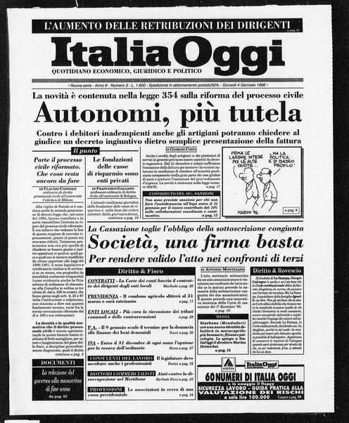 Italia oggi : quotidiano di economia finanza e politica